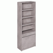 Buffet béton 2 portes 5 tablettes + 1 coulissante 90x42x240cm
