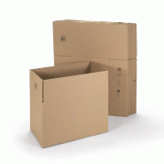 Caisse américaine d'expédition double cannelure brune 50x30x30cm - par 10 - Protection Renforcée - Facile à Monter - Matière Recyclée