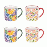 Coffret de 4 mugs Floral Muse 35 cl - Décoré Rond Porcelaine Table Passion 12x8.5 cm - multicolore porcelaine 3106232390241 Coffret de 4 mugs Floral Muse 35 cl - Décoré Rond Porcelaine Table Passion 12x8.5 cm - multicolore porcelaine 3106232390241