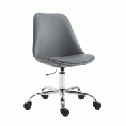 Décoshop26 - Chaise de bureau tabouret de travail sur roulettes hauteur réglable en PVC gris et métal chromé 10_0002680 - gris métal 3000251156553 Décoshop26 - Chaise de bureau tabouret de travail sur roulettes hauteur réglable en PVC gris et métal chromé 10_0002680 - gris métal 3000251156553