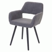 Décoshop26 - Chaise fauteuil de salle à manger bureau rétro en tissu gris pieds foncés 04_0002150 - gris 3000253032695 Décoshop26 - Chaise fauteuil de salle à manger bureau rétro en tissu gris pieds foncés 04_0002150 - gris 3000253032695