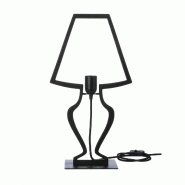 Grande lampe de table Silhouette 30x54 cm en fer stylisé Design onirique moderne Connexion E27 Fabriqué en Italie Noir - noir 8052691672297