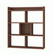 Helloshop26 - Bibliothèque ouverte 80 x 20 x 90 cm avec 7 cubes de rangement solide et sécurisée style moderne en bois noyer 20_0018512 - 300023245