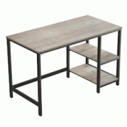 Helloshop26 - Bureau informatique table d'étude avec étagère à 2 niveaux à gauche ou à droit pour bureau salon cadre en métal style 12_0001318 Helloshop26 - Bureau informatique table d'étude avec étagère à 2 niveaux à gauche ou à droit pour bureau salon cadre en métal style 12_0001318
