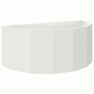 Helloshop26 - Jardinière demi-ronde moderne design extérieur 90 x 45 x 35 cm ambiance chic en acier blanc 02_0052930 - blanc métal 3000237657166