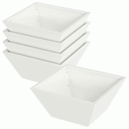 Helloshop26 - Lot de 5 cache-pots trapézoïdaux design moderne jardin terrasse 35 x 35 x 15 cm en acier blanc 02_0052357 - blanc métal 3000237374186