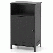 Helloshop26 - Meuble de salle de bain 40 x 30 x 70 cm avec étagère réglable et poignée métal style moderne en MDF noir 20_0012751 - noir métal 3_0
