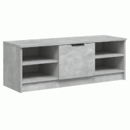 Helloshop26 - Meuble tv traditionnel grand espace rangement 102 x 35 x 36 cm en bois d'ingénierie gris béton 02_0047998 - gris Bois massif 300023505