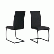 Möbilia Chaises cantilever, lot de 2 | Similicuir | Structure cantilever | L 42 x P 59 x H 97 cm | noir – noir - noir multi-matériau 21020061 Möbilia Chaises cantilever, lot de 2 | Similicuir | Structure cantilever | L 42 x P 59 x H 97 cm | noir – noir - noir multi-matériau 21020061