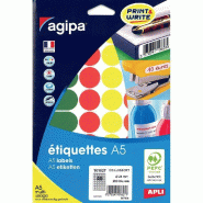 Pastilles multi-usage Ø24mm couleurs assorties - par 280 - bleu, jaune, rouge et vert