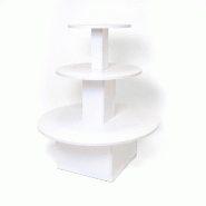 Présentoir Flexia 3 niveaux blanc - L.102xP.102xH.117cm - normes feu M3