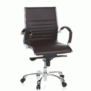 Siège de bureau / Fauteuil de direction PARMA 10, cuir marron, chromé hjh OFFICE - marron cuir 660522