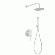 STELLAMEUBLES Ensemble de douche monocommande encastré Milos Blanc Mat - 8435668013123