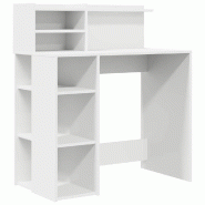 VidaXL Bureau avec étagère Blanc 90 x 48 x 101,5 cm Bois d'ingénierie Modèle Solaris Riviera - 869522