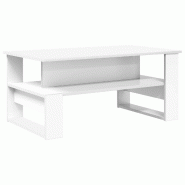 VidaXL Table basse Blanc 90 x 50 x 40 cm Bois d'ingénierie Modèle Atlas Work Élite - 8000212