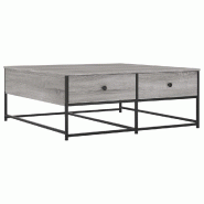VidaXL Table basse sonoma gris 100x99x40 cm bois d'ingénierie Modèle Atlas Office Pro Minimal - 835297