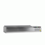 Vitrine à ingrédients réfrigérée avec capot - 7 x GN1/4 | Tefcold - GVC33-150 S/S