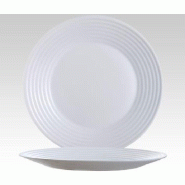 Arcoroc - Stairo assiette blanche plate verre Opal diamètre 19 cm - Lot de 6 - blanc verre 050002