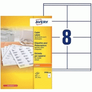 AVERY 800 étiquettes blanches, format 105 x 70 mm (100 feuilles A4 / cdt) - 3266557205139