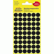 Avery Zweckform Etui de 270 pastilles adhésives, diamètre 12 mm, coloris noir (5 feuilles / cdt) - 3140
