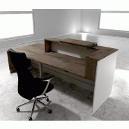 Bureau d'accueil ergonomique et Design Delta - Droite, Blanc, Oui, 262, Chêne grisé_1