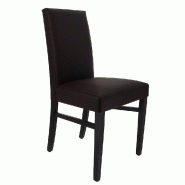 Chaise d'intérieur Séville en bois tapissée d'un simili cuir chocolat - par 2