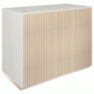 Comptoir Vertigo T01 avec tiroir MDF naturel et noyer clair 120x60x93cm