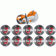 Découpeuse thermique TS 420 avec 10 disques diamants BS50 Ø 350 mm - STIHL - TS420+BS50350/20