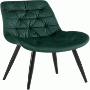 Décoshop26 - Chaise de salle à manger x1 en velours vert cadre en métal noir confort & élégance intemporelle 10_0007228 - noir métal 3000266003873