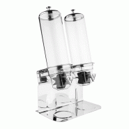 Distributeur double de céréales 2 x 4 Litres en inox et SAN