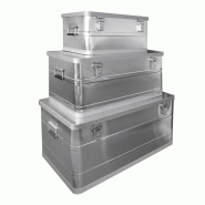 Ensemble 3 cantines alu - coffres de chantier 45/90/140 litres Ensemble 3 cantines alu - coffres de chantier 45/90/140 litres