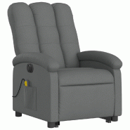 Fauteuil inclinable de massage électrique Gris foncé Tissu Modèle Hermonta - 8721012166172_0