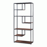 Helloshop26 - Étagère design intemporel salon chambre meuble de rangement autoportante diamètrestre 180 x 83 x 34 cm noir effet 03_0011160 - 300022