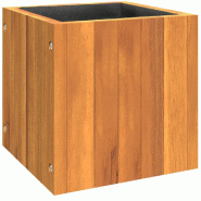 Helloshop26 - Jardinière bac lit surélevé plantes fleurs terrasse jardin 25 x 25 x 25 cm bois massif d'acacia marron 02_0037480 - marron Bois massi