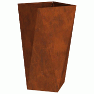 Helloshop26 - Jardinière moderne pour extérieur 40 x 40 x 75 cm avec base intégrée et design chic en acier rouillé 02_0053032 - acier 3000237719109
