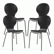 Helloshop26 - Lot de 4 chaises de salle à manger 85 x 48 x 50 cm moderne design robuste noir 03_0009820 - noir métal 3000224884261