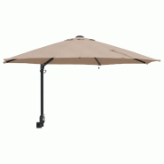 Helloshop26 - Parasol de jardin inclinable moderne design épuré 248 x 248 x 148 cm en polyester taupe 02_0058645 - 3000240701528