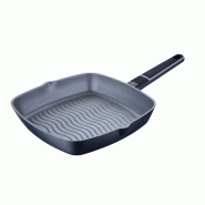Masterpro Indigo - Poêle Grill en Aluminium Coulé Ø28x5,5 cm Compatible Induction - Q4155