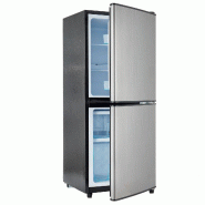 Merax réfrigérateur 106L avec congélateur, combiné 60L + 46L, 7 niveaux, 166 kWh/an, 45 dB, argent - argenté multi-matériau ES314114GAA