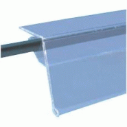 Porte étiquette pour tablette en verre - longueur 1000, 1250 et 1330 mm - Hauteur 5 à 10 mm - Transparent - Lot de 50 Porte étiquette pour tablette en verre - longueur 1000, 1250 et 1330 mm - Hauteur 5 à 10 mm - Transparent - Lot de 50
