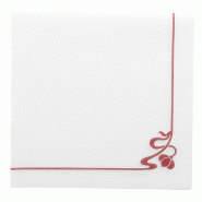 Serviette intissé blanc motif Rose 40x40cm - par 700
