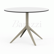 Table de restaurant - mari-sol 4 medium ronde - table de repas ronde 4 pieds plateau noir ou blanc