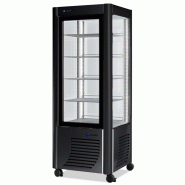 Vitrine réfrigérée positive 400L 4 faces vitrées spécial chocolat étagères carrées SCAIOLA - Noir_0