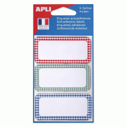Apli Lot de 5 Pochette de 9 étiquettes à confitures décor Vichy couleurs, format 34 x 75 mm - 3270241023886