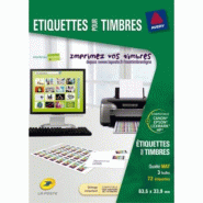 AVERY Lot de 10 72 étiquettes Jet d'encre blanches, format 63,5 x 33,9 mm (3 feuilles A4 / cdt) - 5014702003257