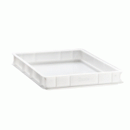 Bac à pâte (L)600 x (P)400 x (H)70 mm en plastique blanc
