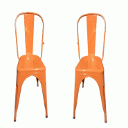 Fleda TRADING Chaise en acier inoxydable industriel pour bar à boissons Casa. Set de 2 oranges colorées ORANGE - FLJ006-2PZ-ARANCIONE