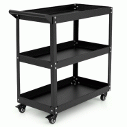 Helloshop26 - Chariot à outils servante roulante 73 x 36 x 75 cm capacité de 120 kg 3 niveaux pratique en métal noir 20_0017418 - noir métal 30002