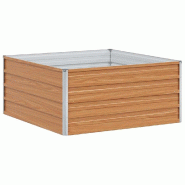 Helloshop26 - Jardinière surélevée en acier galvanisé pour extérieur 100 x 100 x 45 cm style industriel chic en acier marron clair 02_0059011 - m
