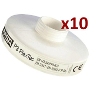 Lot de 10 - cartouche filtrante p3 - pour masques et demi-masques avec support filtre - MSAFILTREPF10P3-x10